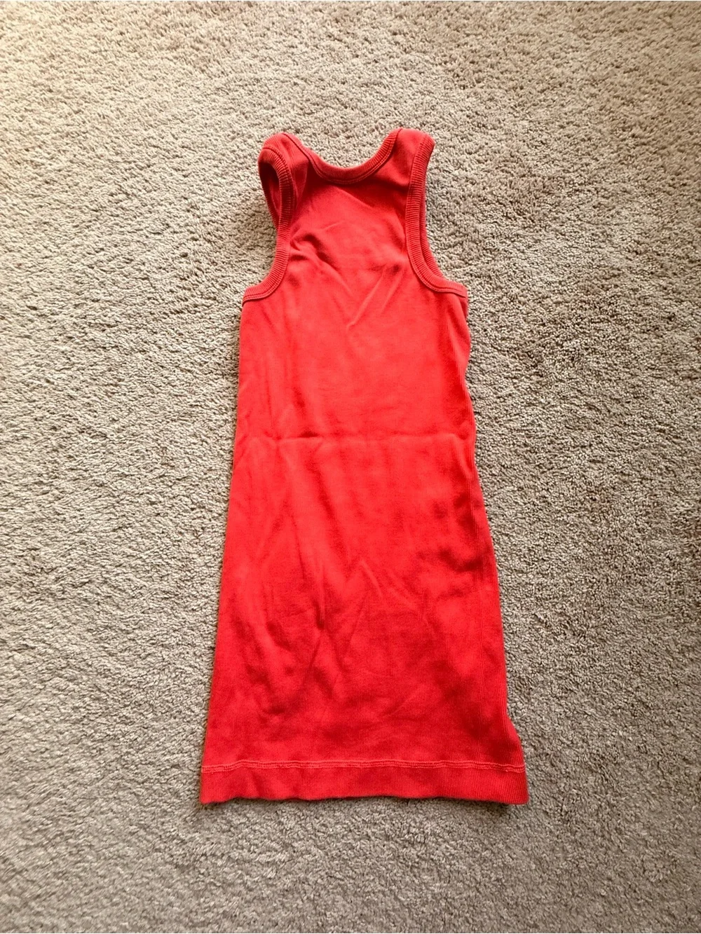 Moschino Orange/Coral Ribbed Tank Mini Dress - Picture 3 of 5